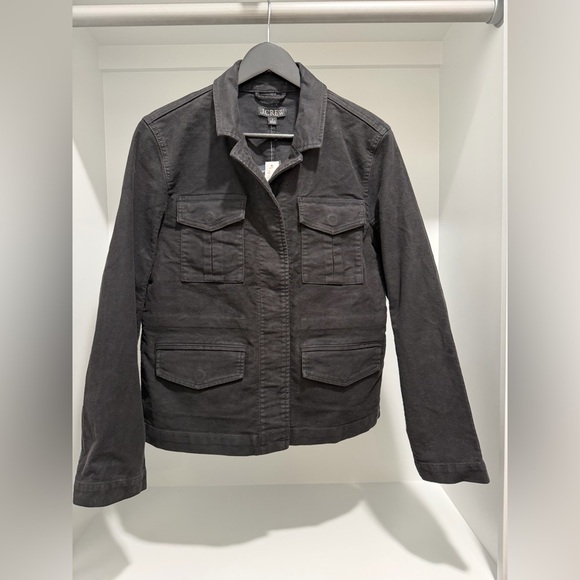 NEW J. Crew Utility chore jacket in black brushed chino CN062 $198 size 4 - Picture 4 of 10